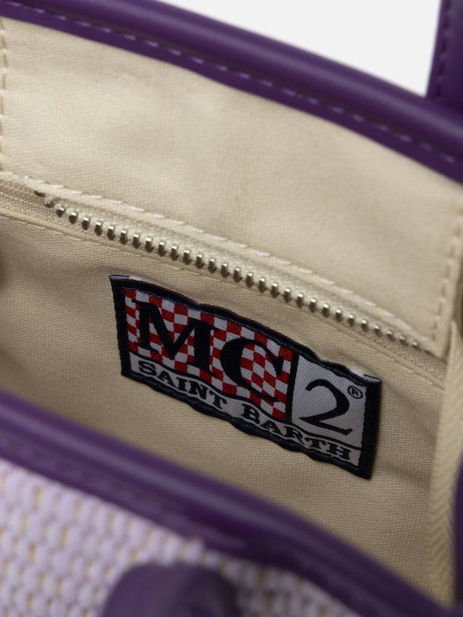 Mc2 Saint Barth Borsa A Mano Mini Vivian In Paglia Lilla