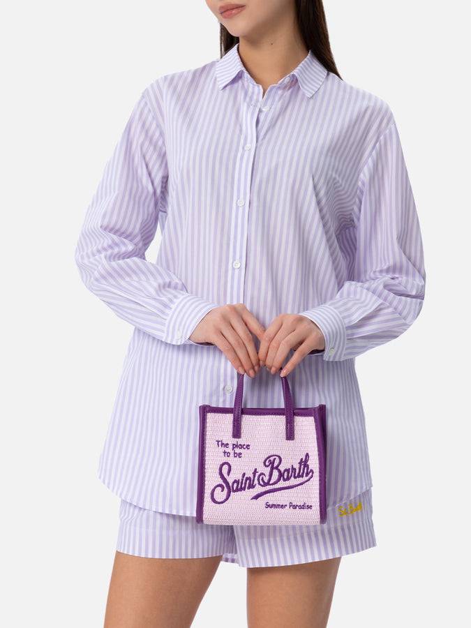 Mc2 Saint Barth Borsa A Mano Mini Vivian In Paglia Lilla