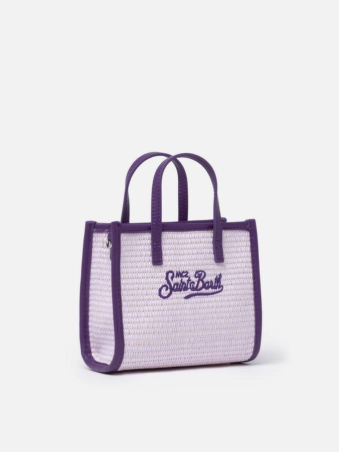 Mc2 Saint Barth Borsa A Mano Mini Vivian In Paglia Lilla