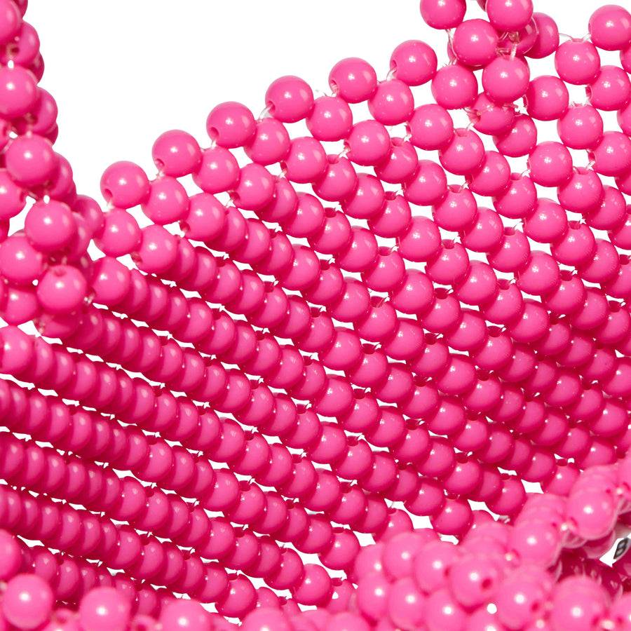 Mc2 Saint Barth Borsa A Mano Rosa Con Perline E Cuore Verde