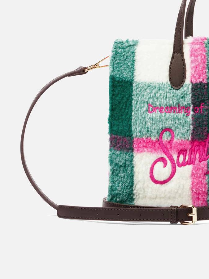 Mc2 Saint Barth Borsa A Mano Vivian In Sherpa Con Stampa Check Multicolor