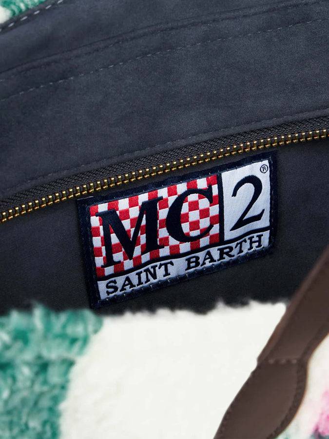 Mc2 Saint Barth Borsa A Mano Vivian In Sherpa Con Stampa Check Multicolor