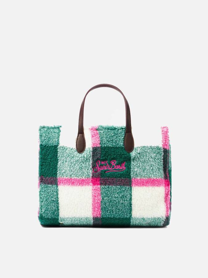 Mc2 Saint Barth Borsa A Mano Vivian In Sherpa Con Stampa Check Multicolor