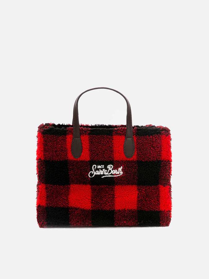 Mc2 Saint Barth Borsa A Mano Vivian In Tessuto Sherpa Con Stampa Check
