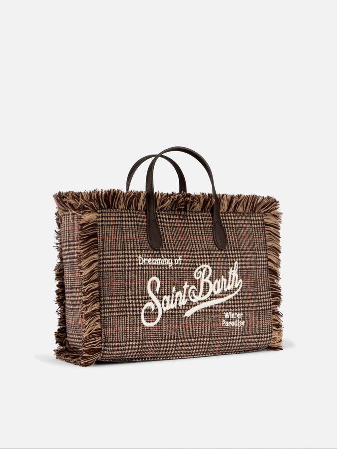 Mc2 Saint Barth Borsa A Mano Wooly Colette Con Frange E Fantasia Principe Di Galles