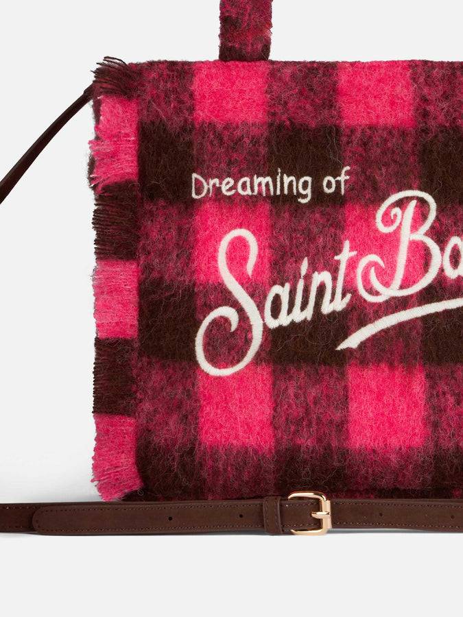 Mc2 Saint Barth Borsa A Mano Wooly Colette Con Frange E Motivo Check