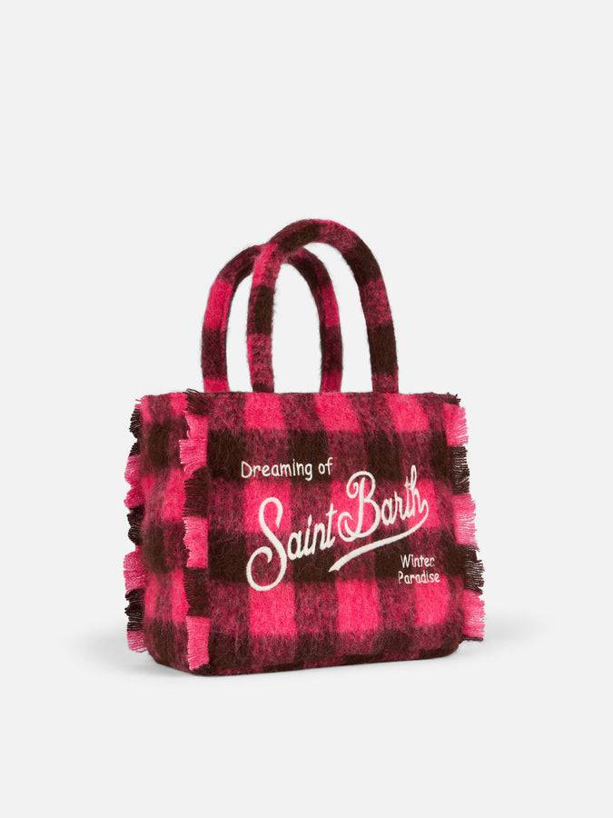 Mc2 Saint Barth Borsa A Mano Wooly Colette Con Frange E Motivo Check