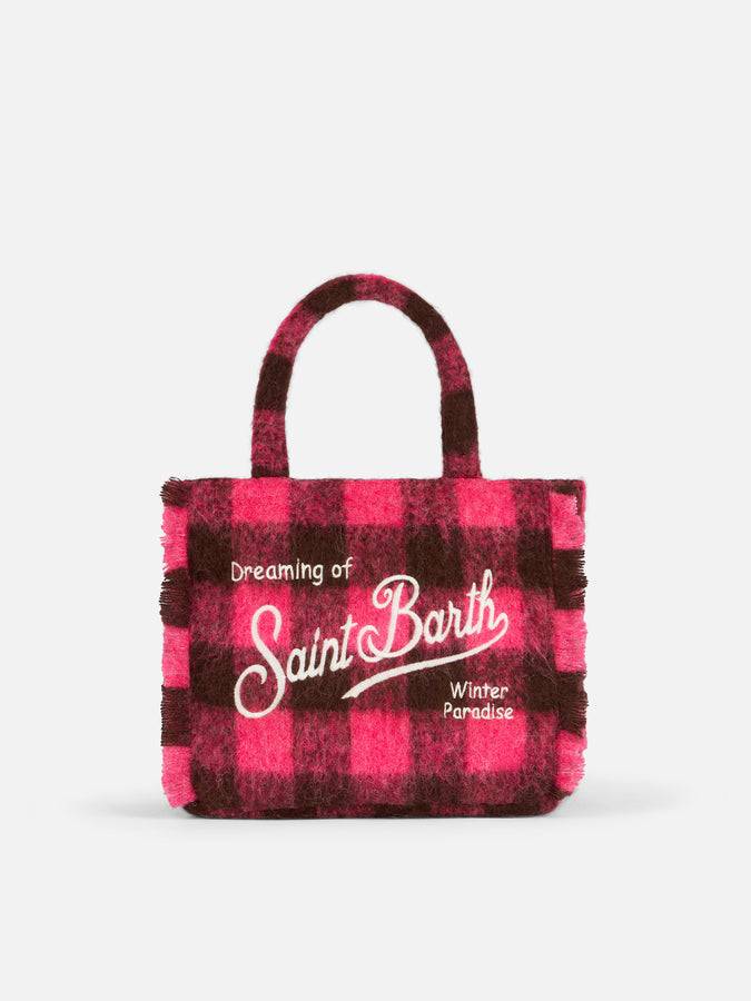 Mc2 Saint Barth Borsa a mano Wooly Colette con frange e motivo check