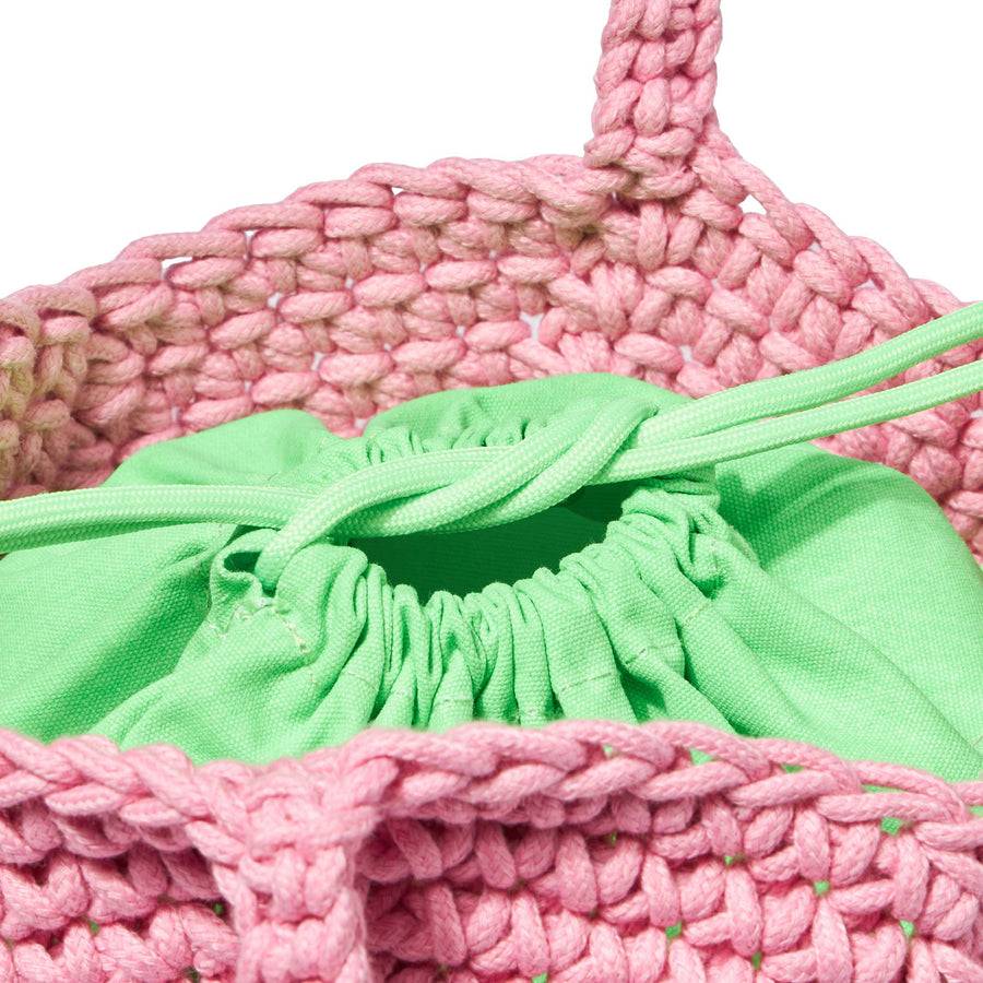 Mc2 Saint Barth Borsa A Spalla All'uncinetto Rosa Corda