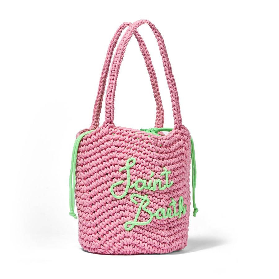 Mc2 Saint Barth Borsa A Spalla All'uncinetto Rosa Corda