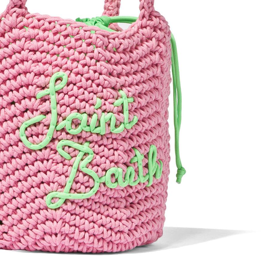 Mc2 Saint Barth Borsa A Spalla All'uncinetto Rosa Corda
