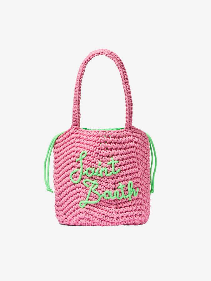 Mc2 Saint Barth Borsa a spalla all'uncinetto rosa corda