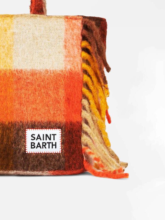 Mc2 Saint Barth Borsa A Spalla Coperta Vanity Con Check Multicolor E Frange