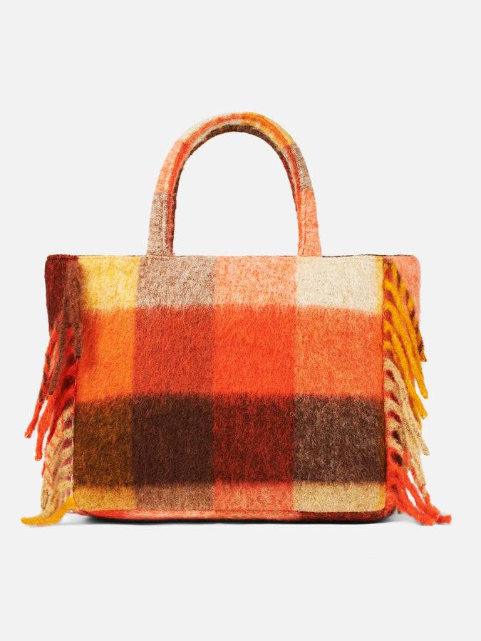 Mc2 Saint Barth Borsa A Spalla Coperta Vanity Con Check Multicolor E Frange