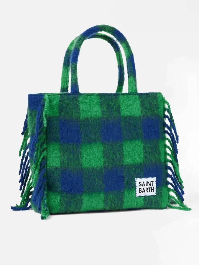 Mc2 Saint Barth Borsa A Spalla Coperta Vanity Con Check Verde E Blu