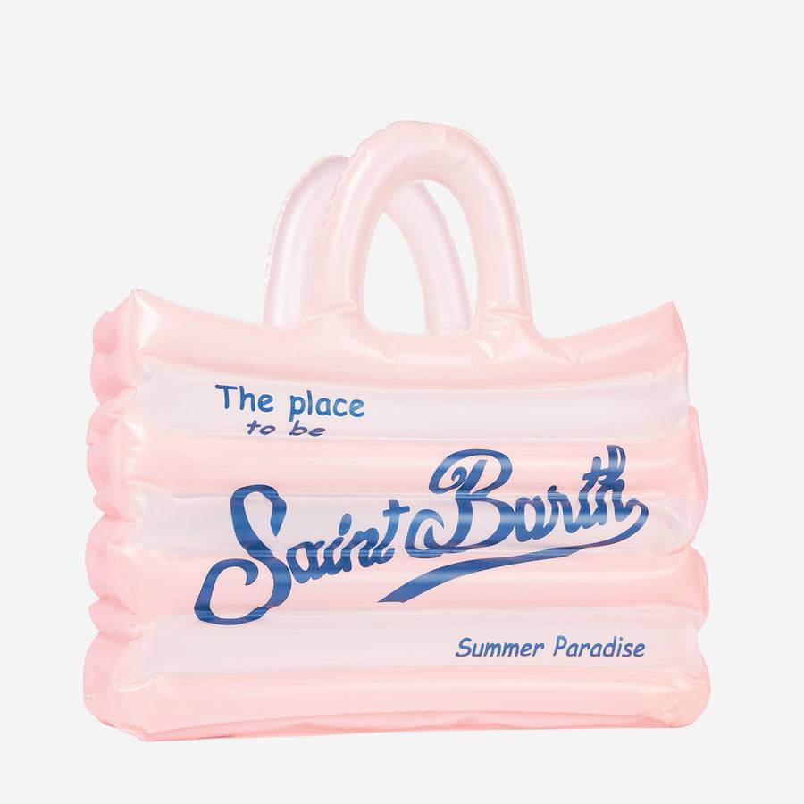 Mc2 Saint Barth Borsa A Spalla Gonfiabile Vanity Bianca E Rosa