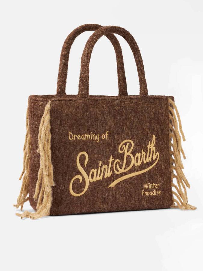 Mc2 Saint Barth Borsa A Spalla Vanity Blanket Marrone Con Frange