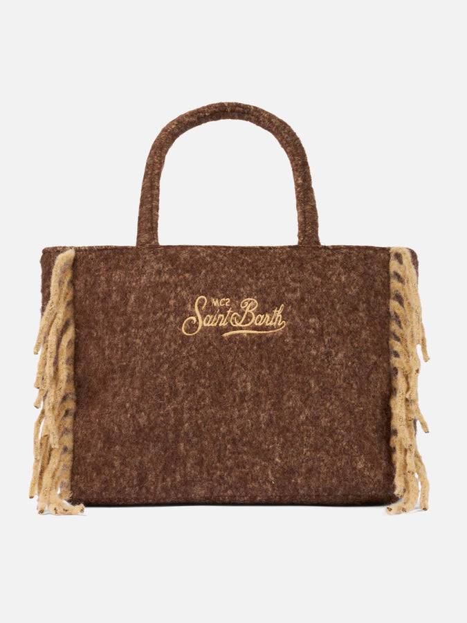 Mc2 Saint Barth Borsa A Spalla Vanity Blanket Marrone Con Frange