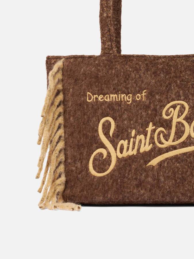 Mc2 Saint Barth Borsa A Spalla Vanity Blanket Marrone Con Frange