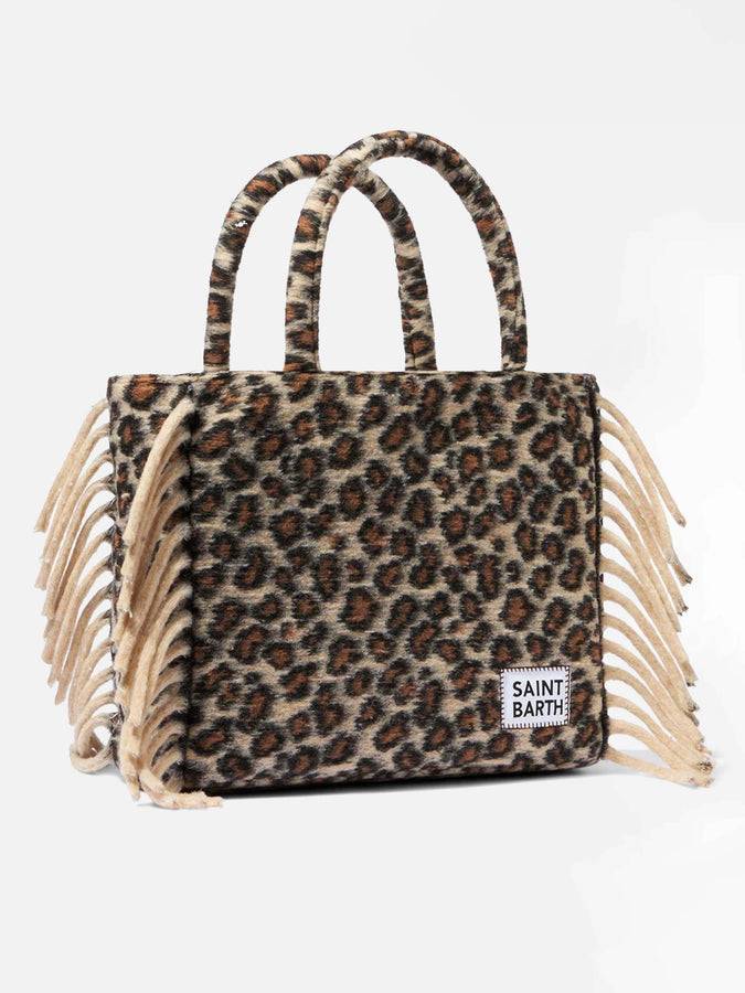 Mc2 Saint Barth Borsa A Spalla Vanity Con Stampa Animalier E Frange