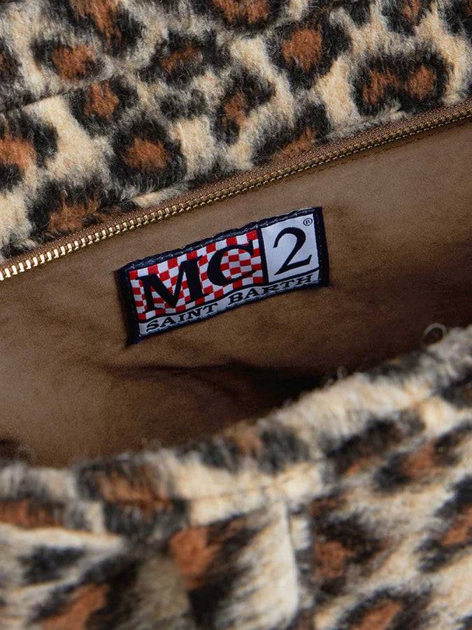 Mc2 Saint Barth Borsa A Spalla Vanity Con Stampa Animalier E Frange
