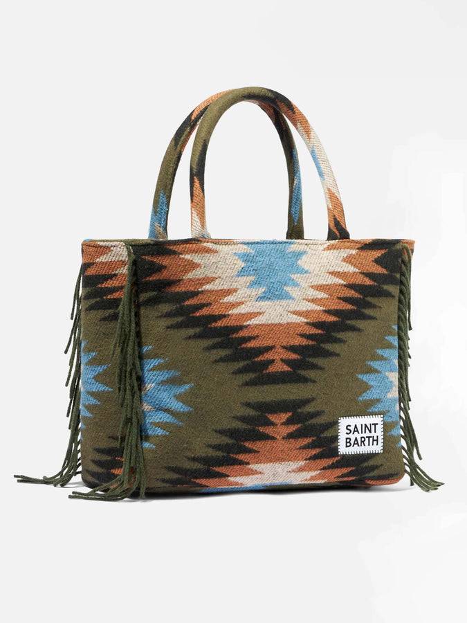Mc2 Saint Barth Borsa A Spalla Vanity Con Stampa Etnica E Frange