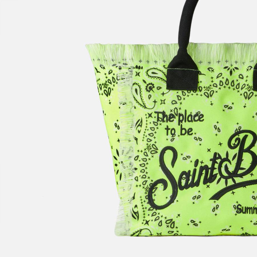 Mc2 Saint Barth Borsa A Spalla Vanity Giallo Fluo Con Stampa Bandana