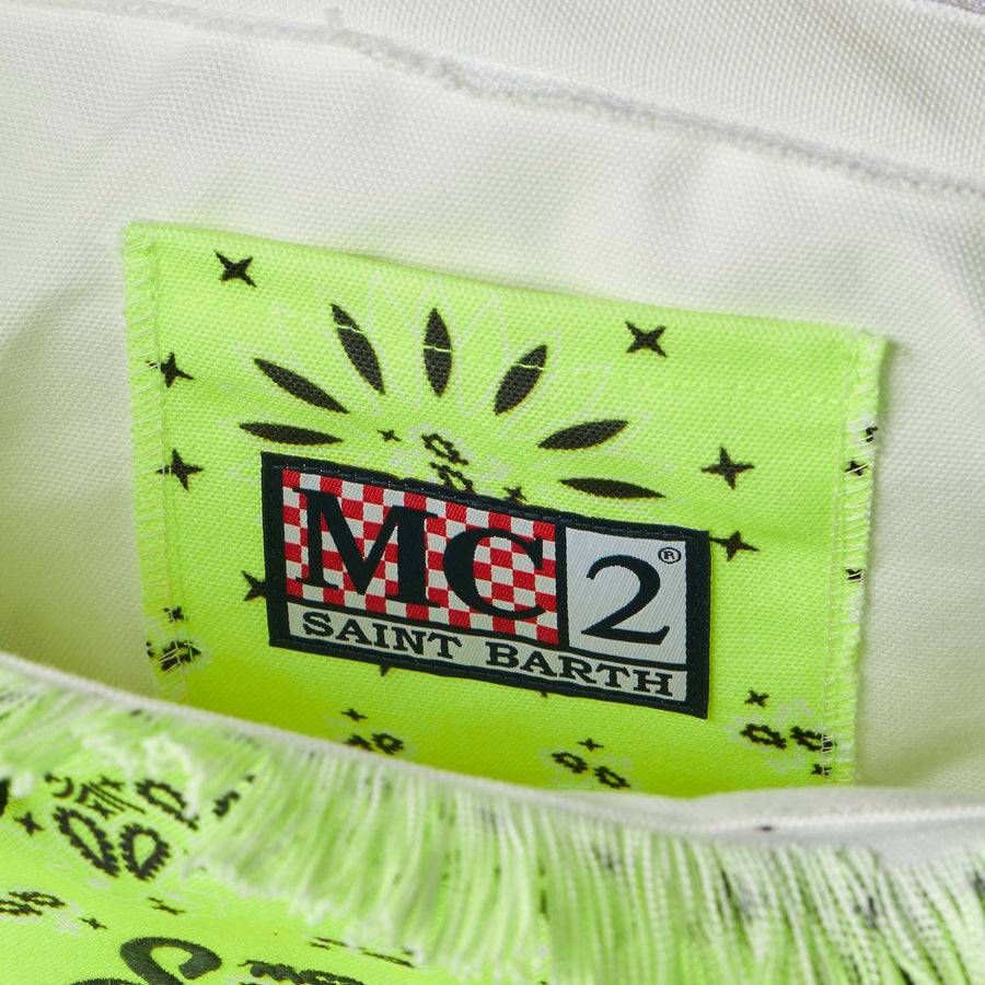 Mc2 Saint Barth Borsa A Spalla Vanity Giallo Fluo Con Stampa Bandana