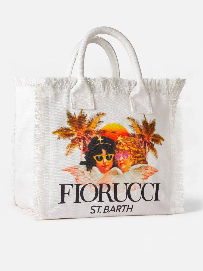 Mc2 Saint Barth Borsa A Spalla Vanity In Canvas Bianco Con Stampa Angeli Fiorucci | FIORUCCI SPECIAL EDITION