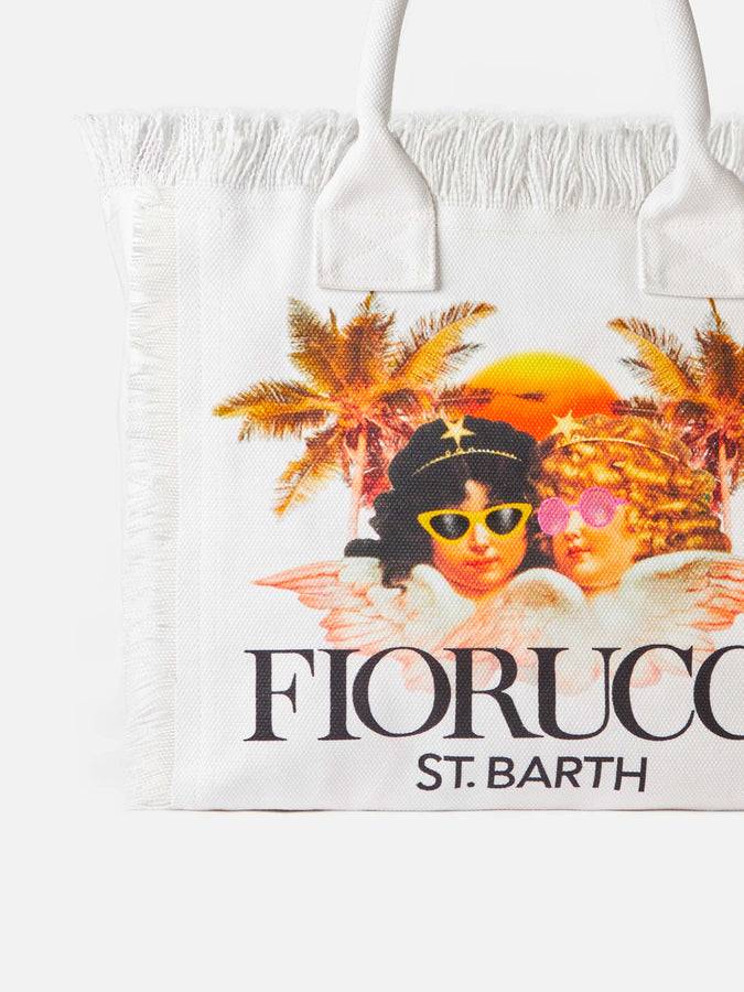 Mc2 Saint Barth Borsa A Spalla Vanity In Canvas Bianco Con Stampa Angeli Fiorucci | FIORUCCI SPECIAL EDITION