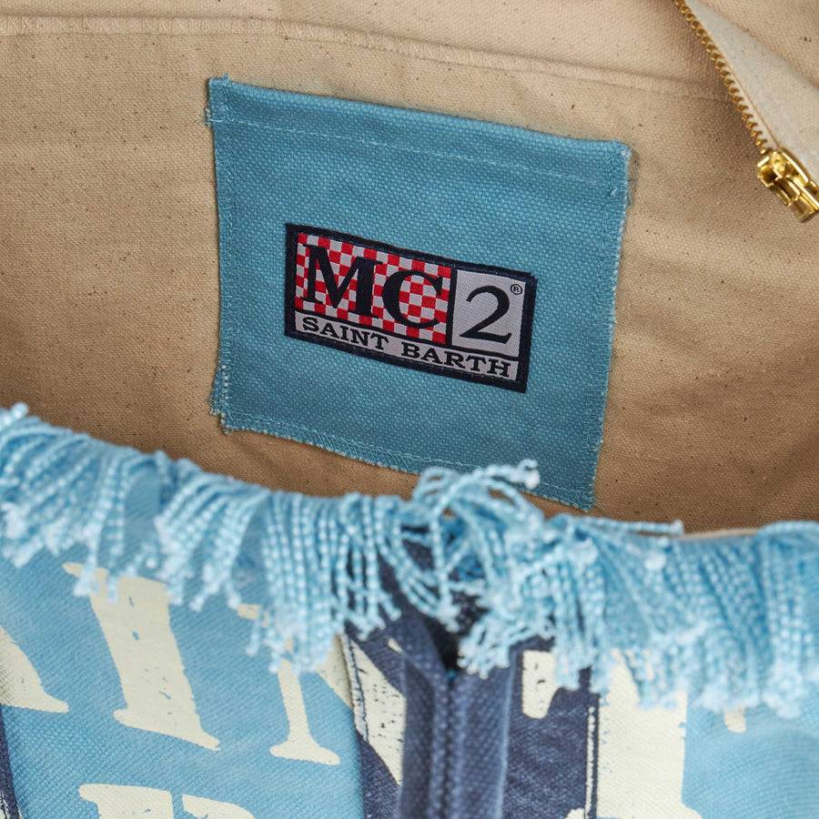 Mc2 Saint Barth Borsa A Spalla Vanity In Canvas Con Logo Saint Barth