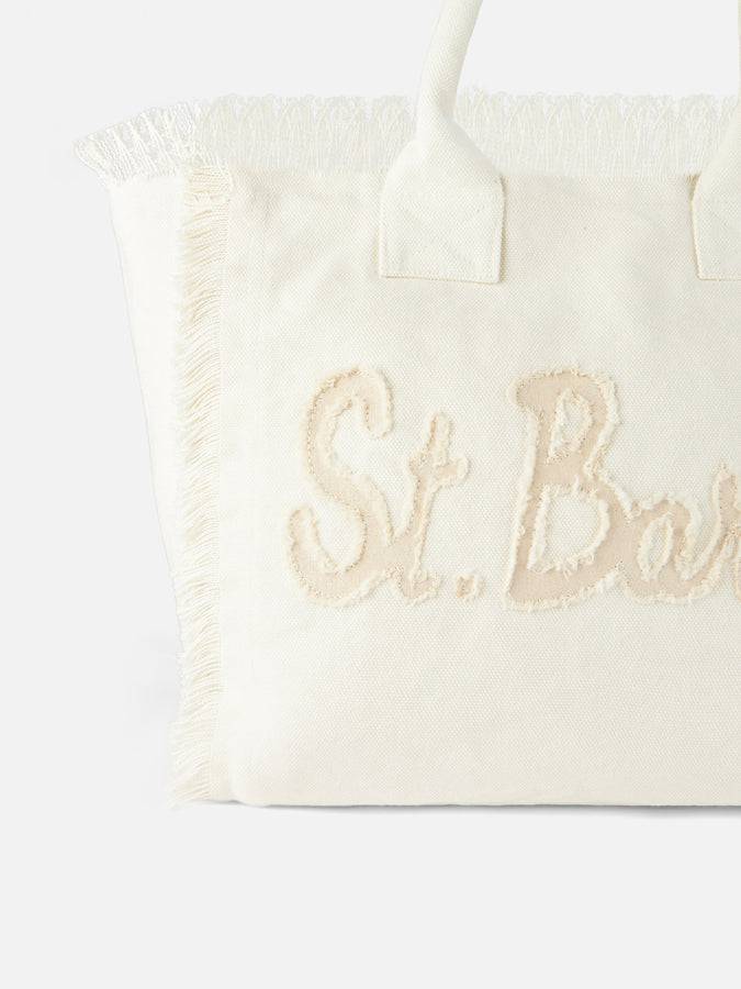 Mc2 Saint Barth Borsa A Spalla Vanity In Canvas Con Patch St.Barth
