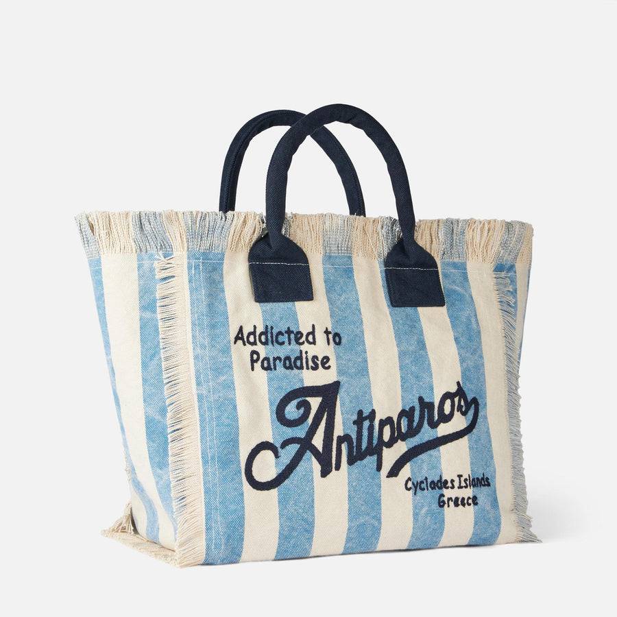Mc2 Saint Barth Borsa A Spalla Vanity In Canvas Con Stampa Antiparos