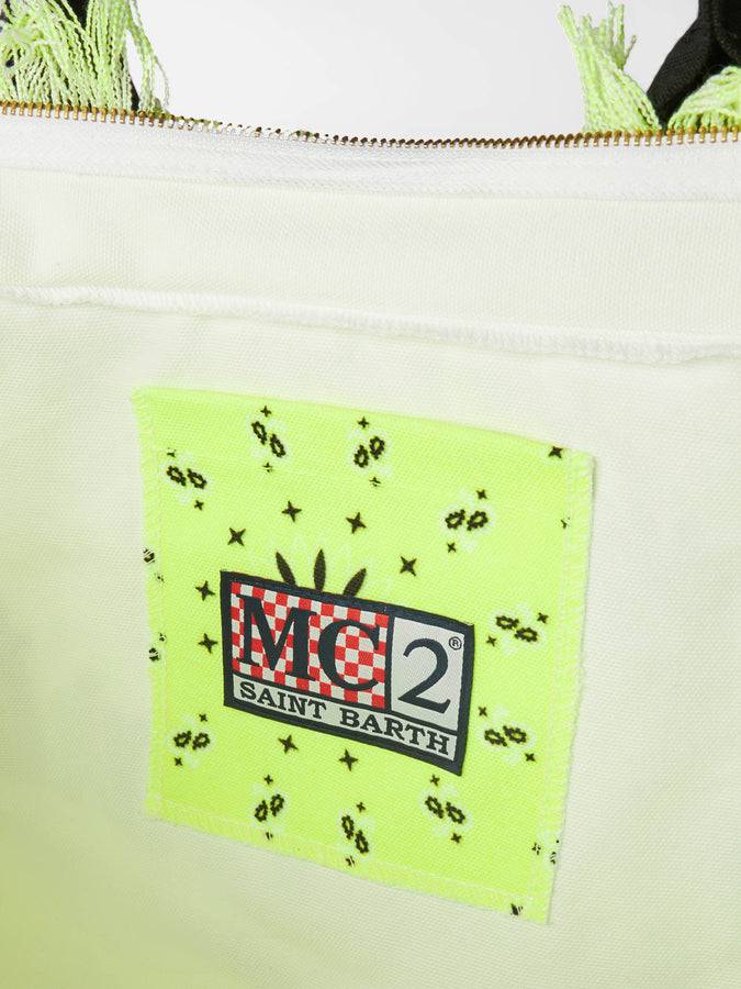 Mc2 Saint Barth Borsa A Spalla Vanity In Canvas Con Stampa Bandana Giallo Fluo