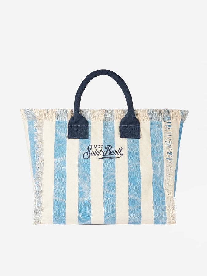 Mc2 Saint Barth Borsa A Spalla Vanity In Canvas Con Stampa Forte Dei Marmi