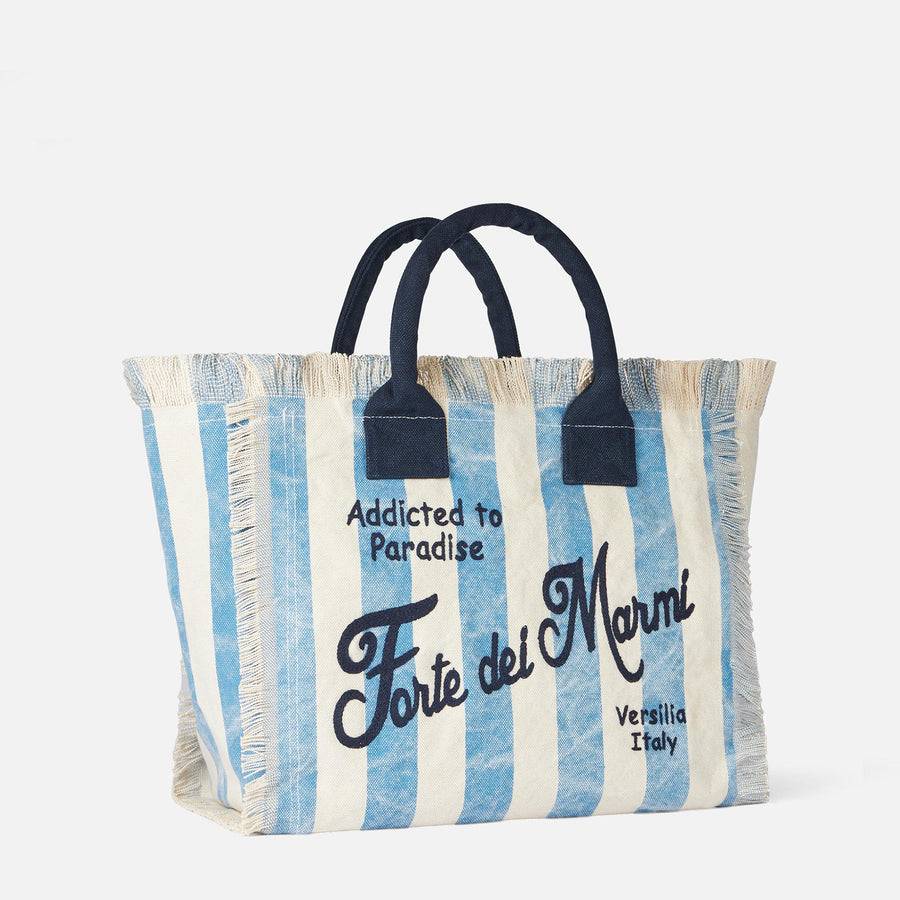 Mc2 Saint Barth Borsa A Spalla Vanity In Canvas Con Stampa Forte Dei Marmi