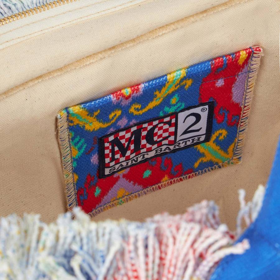 Mc2 Saint Barth Borsa A Spalla Vanity In Canvas Con Stampa Ikat