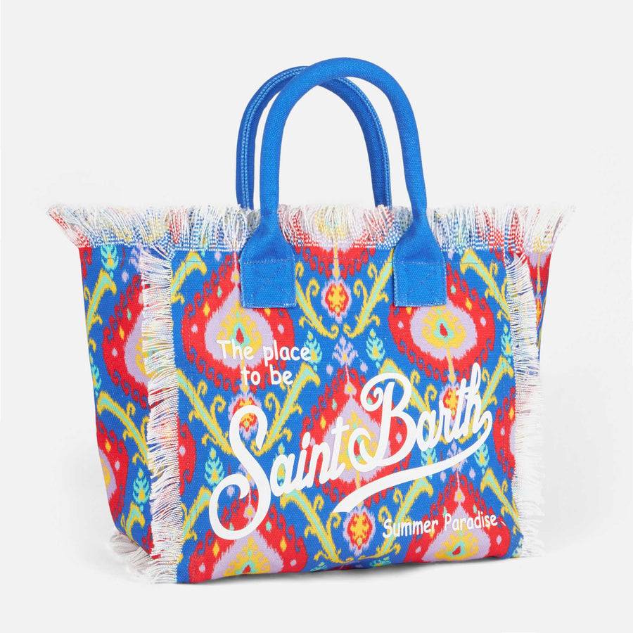 Mc2 Saint Barth Borsa A Spalla Vanity In Canvas Con Stampa Ikat