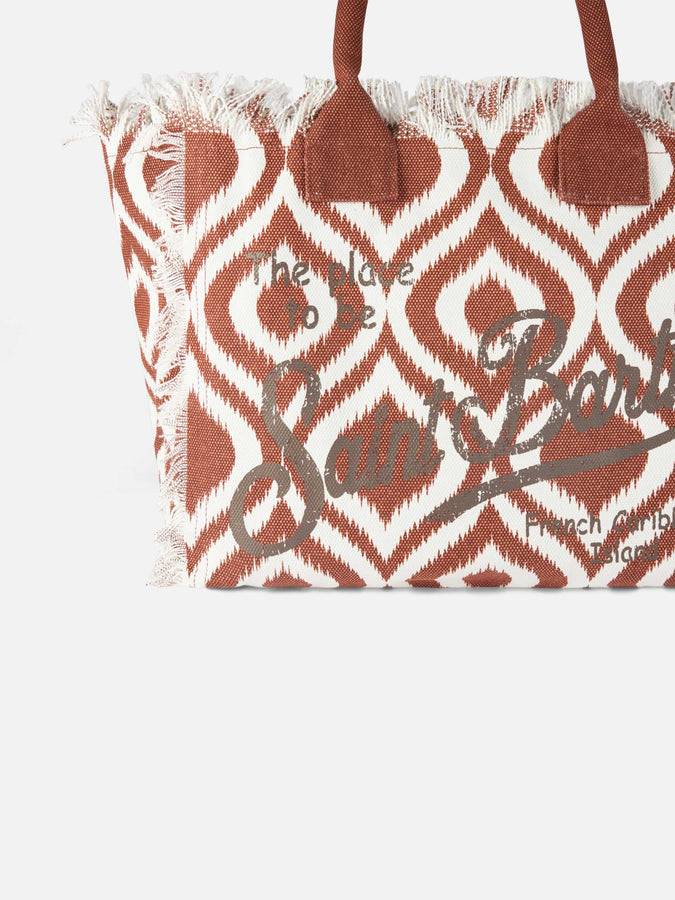 Mc2 Saint Barth Borsa A Spalla Vanity In Canvas Con Stampa Ikat