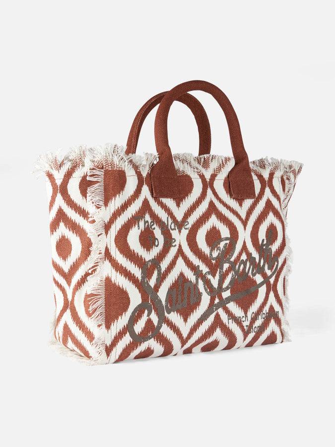 Mc2 Saint Barth Borsa A Spalla Vanity In Canvas Con Stampa Ikat