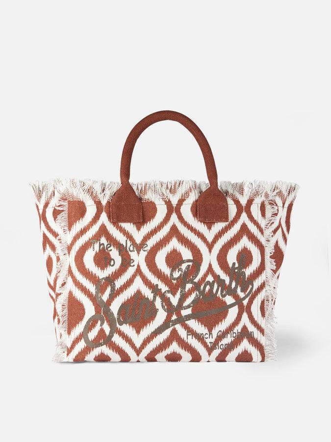 Mc2 Saint Barth Borsa A Spalla Vanity In Canvas Con Stampa Ikat