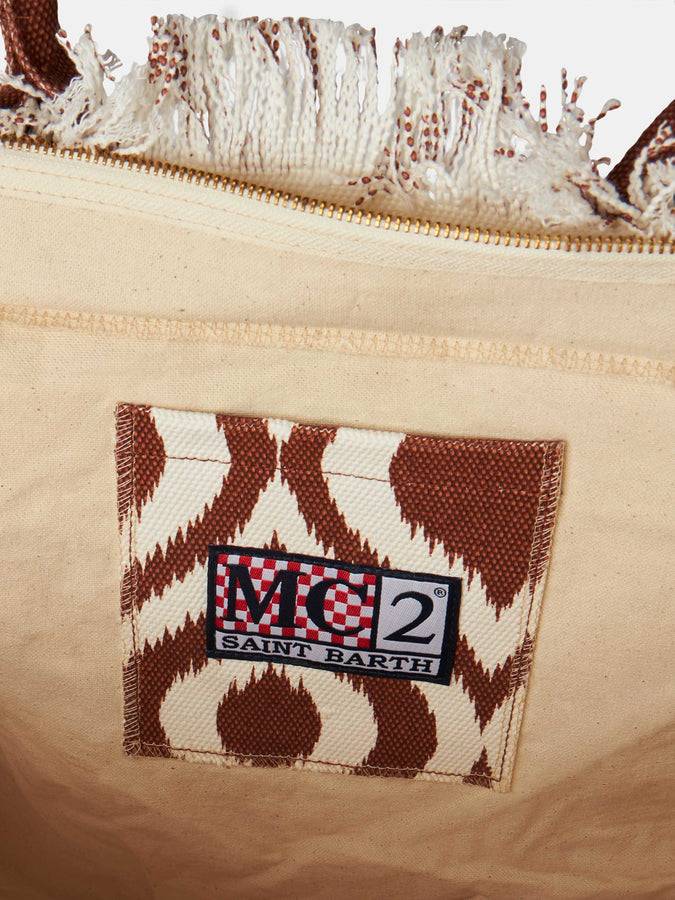 Mc2 Saint Barth Borsa A Spalla Vanity In Canvas Con Stampa Ikat