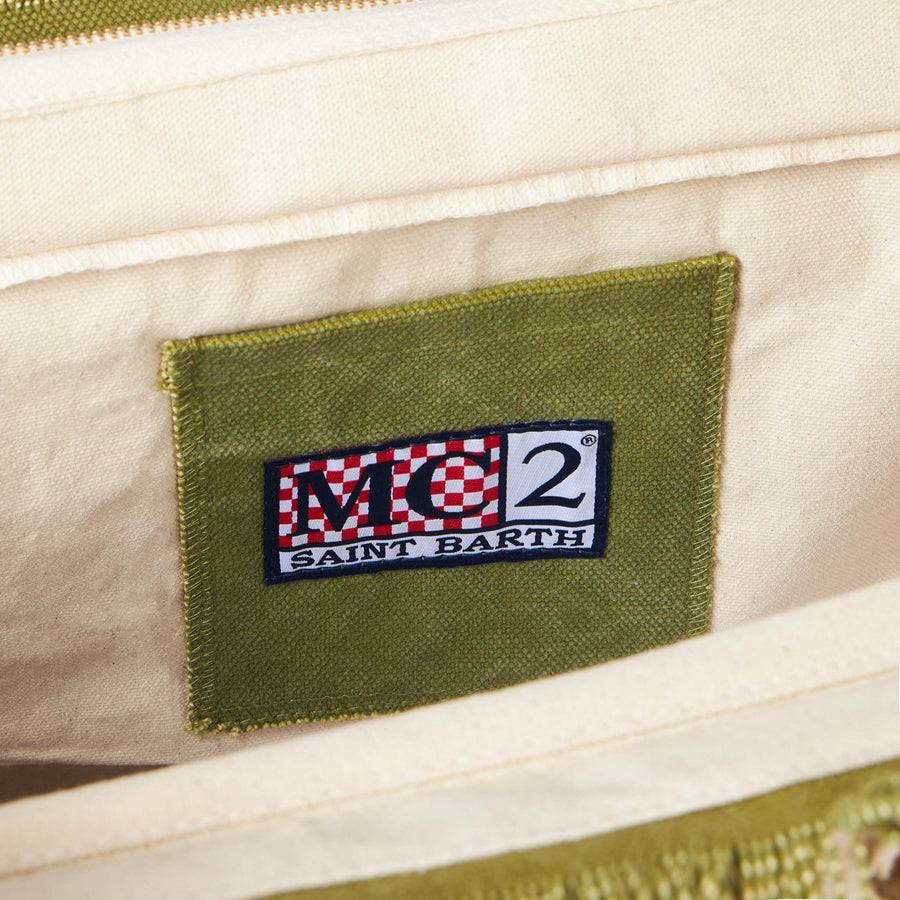 Mc2 Saint Barth Borsa A Spalla Vanity In Canvas Con Stampa Logo