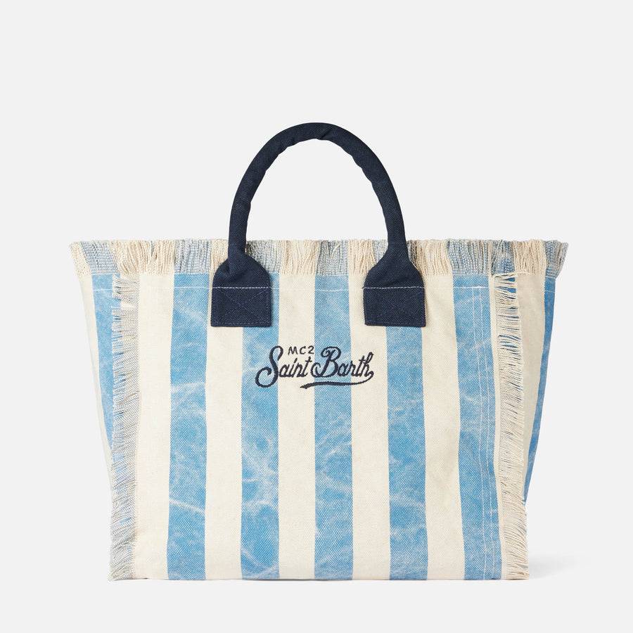 Mc2 Saint Barth Borsa A Spalla Vanity In Canvas Con Stampa Los Angeles