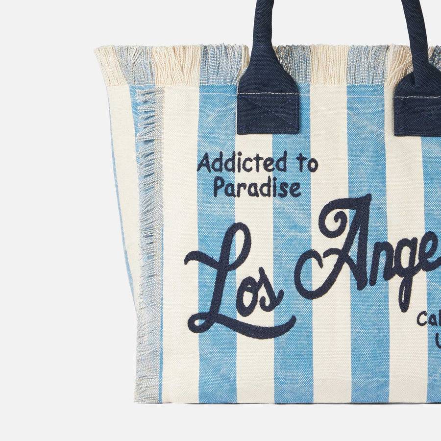 Mc2 Saint Barth Borsa A Spalla Vanity In Canvas Con Stampa Los Angeles