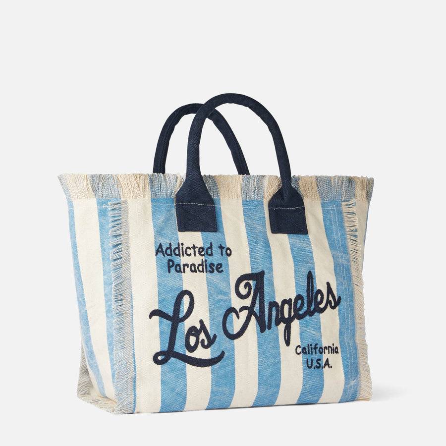 Mc2 Saint Barth Borsa A Spalla Vanity In Canvas Con Stampa Los Angeles