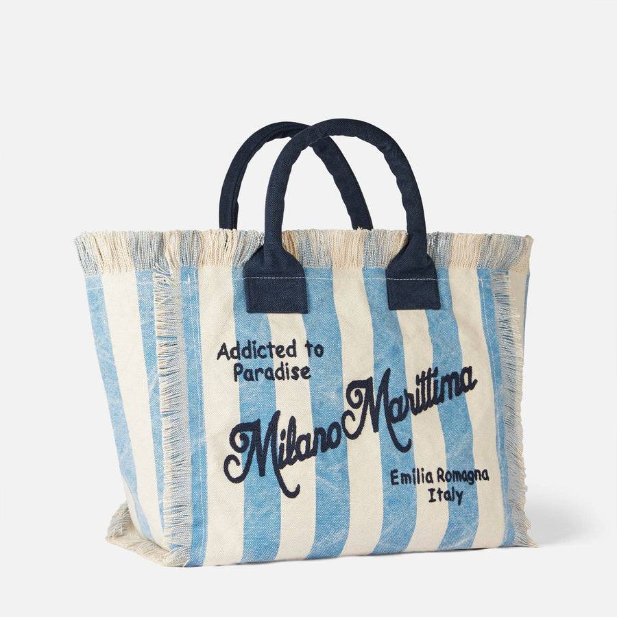 Mc2 Saint Barth Borsa A Spalla Vanity In Canvas Con Stampa Milano Marittima
