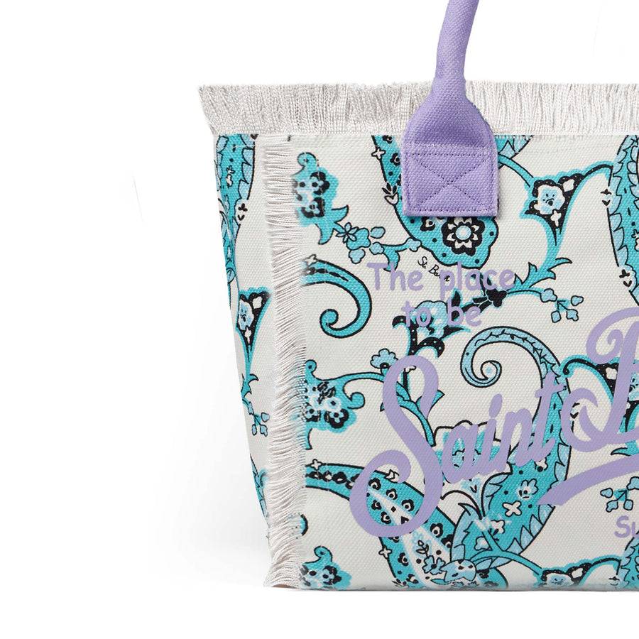 Mc2 Saint Barth Borsa A Spalla Vanity In Canvas Con Stampa Paisley