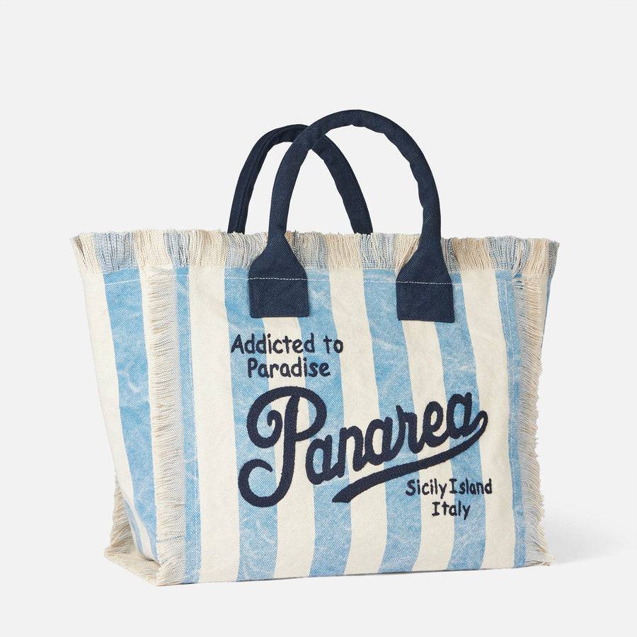 Mc2 Saint Barth Borsa A Spalla Vanity In Canvas Con Stampa Panarea