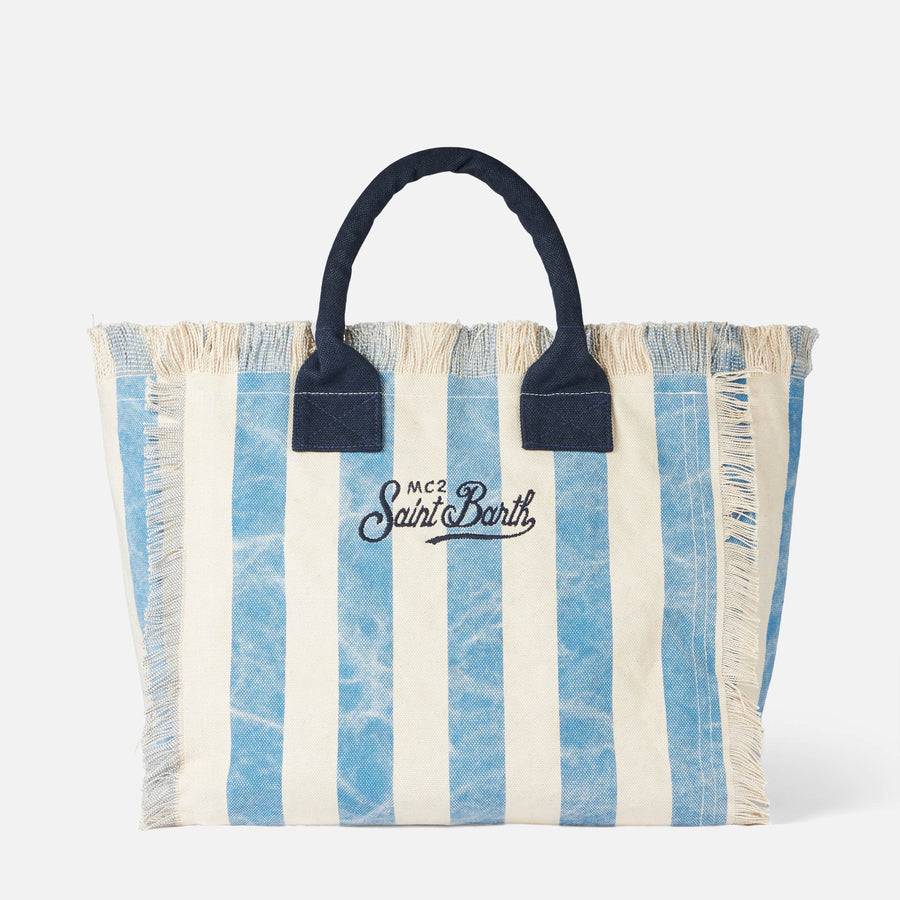 Mc2 Saint Barth Borsa A Spalla Vanity In Canvas Con Stampa Panarea